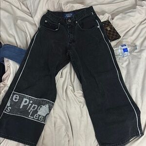Black Lee Jeans with White Trim